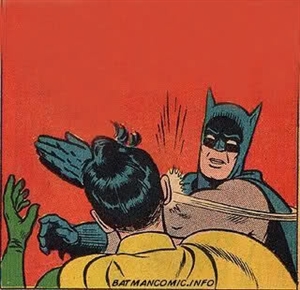 Batman slaps Robin