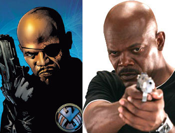 Nick Fury in comic and film