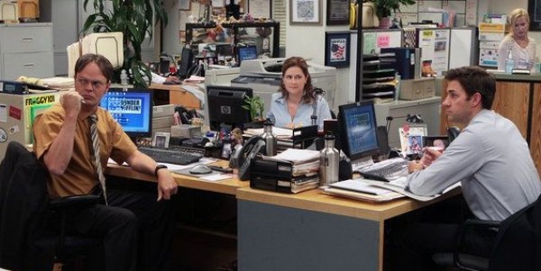 Dwight, Pam, and Jim
