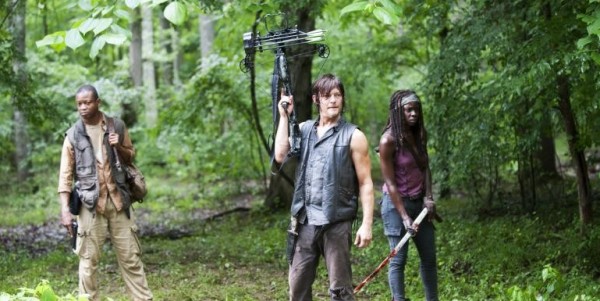 Bob, Daryl, and Michonne