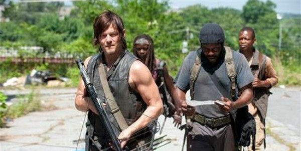 Daryl, Michonne, Tyrese, and Bob