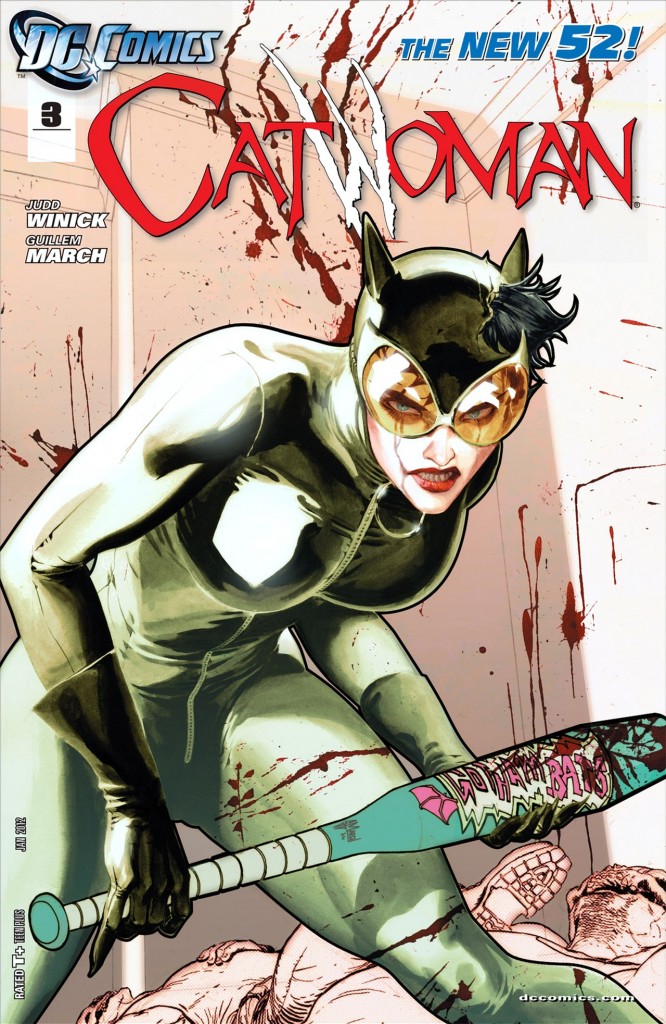DC Comics New 52: Catwoman #3 (2011) written by Judd Winick, drawn by Guillem March, colors by Tomeu Morey.