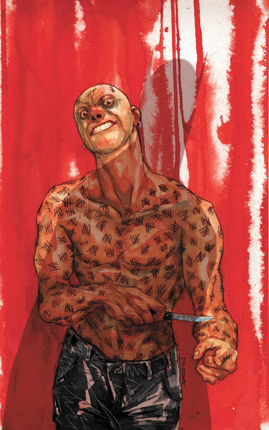 Unlucky 13: Mr. Zsasz with his tally marks