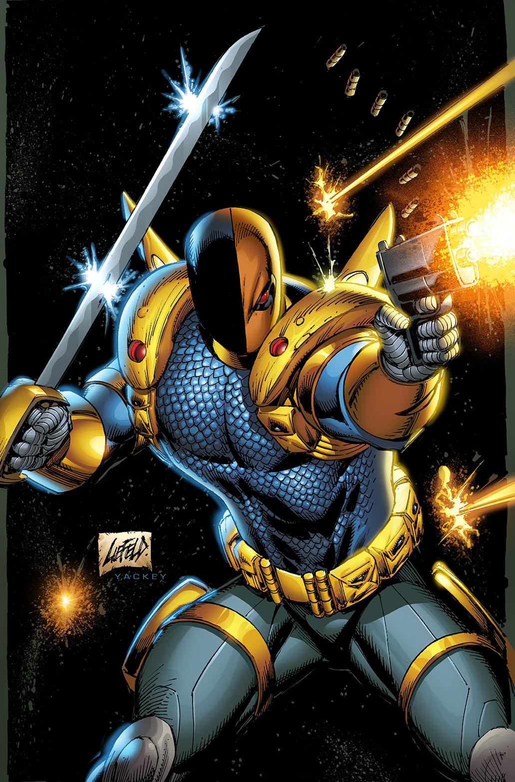Deathstroke cover done by Rob Liefeld (2012)