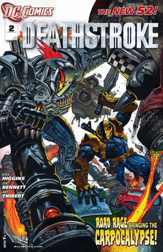 DC Comics New 52: Deathstroke #2 (2011) written by Kyle Higgins and drawn by Joe Bennet.