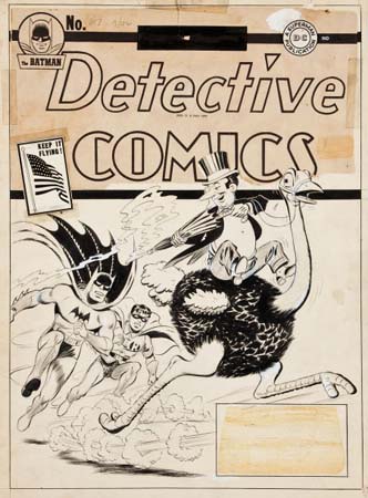 Detective Comics #67 drawn and inked by Robinson featuring the Penguin's first cover appearance.