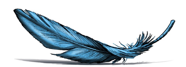 Happy #1 blue feather