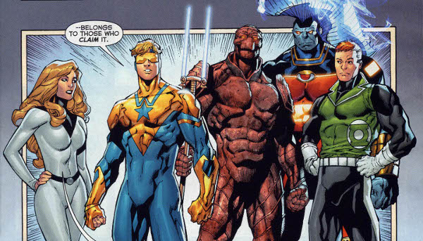 Justice League International #12 team pose on final panel