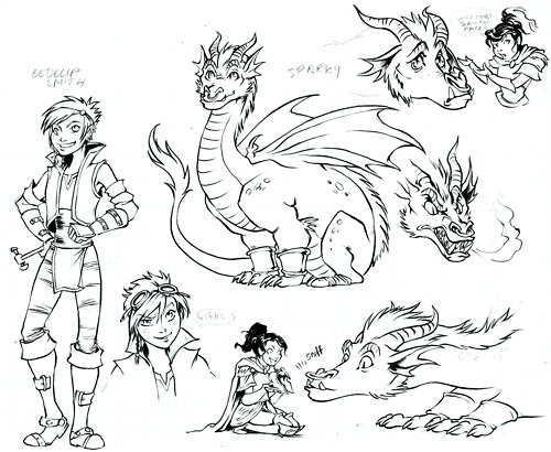 Emily C. Martin's Character sketches for Princeless