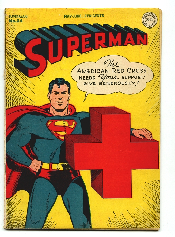 Superman campaigning for Red Cross