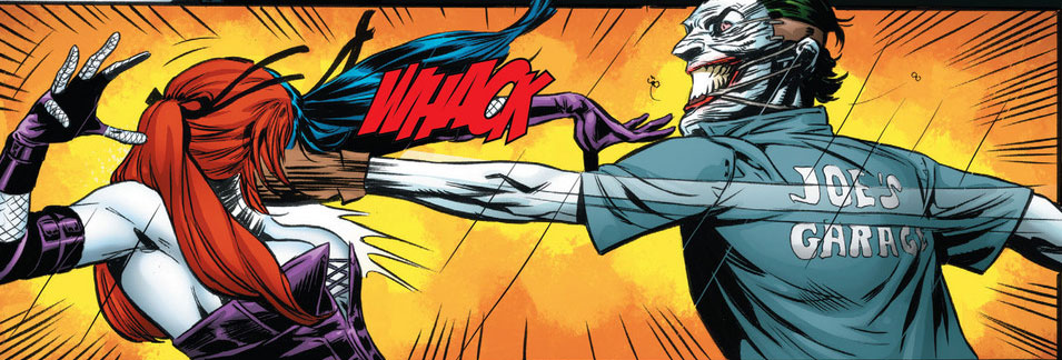Joker punches Harley in Suicide Squad #14