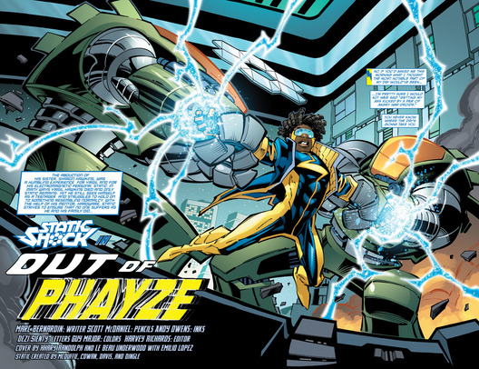Static Shock #7 (2012) page 1 two-page spread