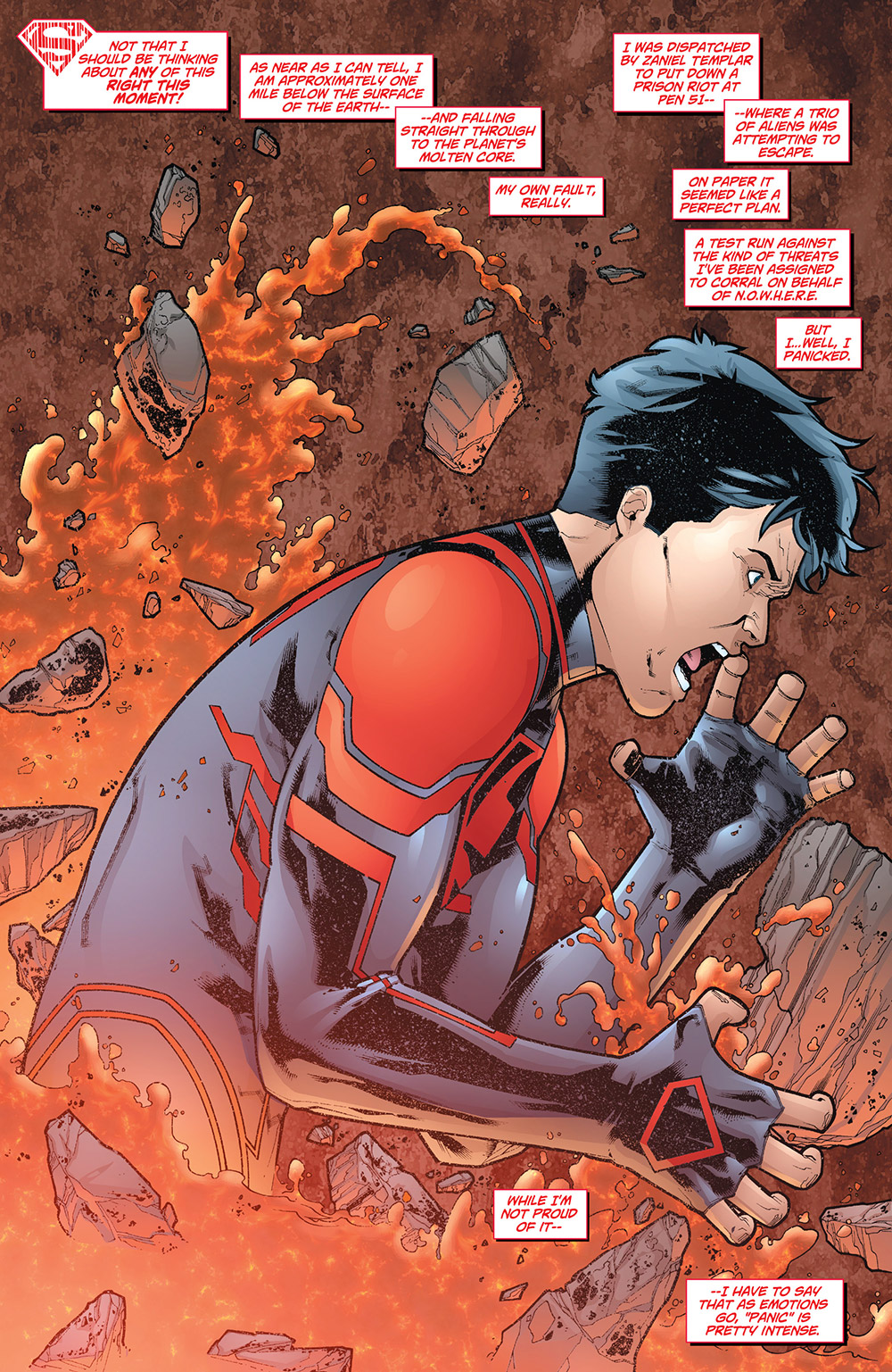 Superboy #3: Superboy a mile under the earth.