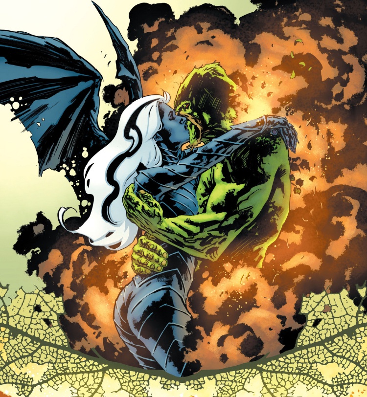 Swamp Thing #18: Abby and Alec kiss