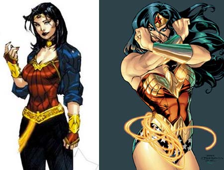 Wonder Woman Before and After Pants