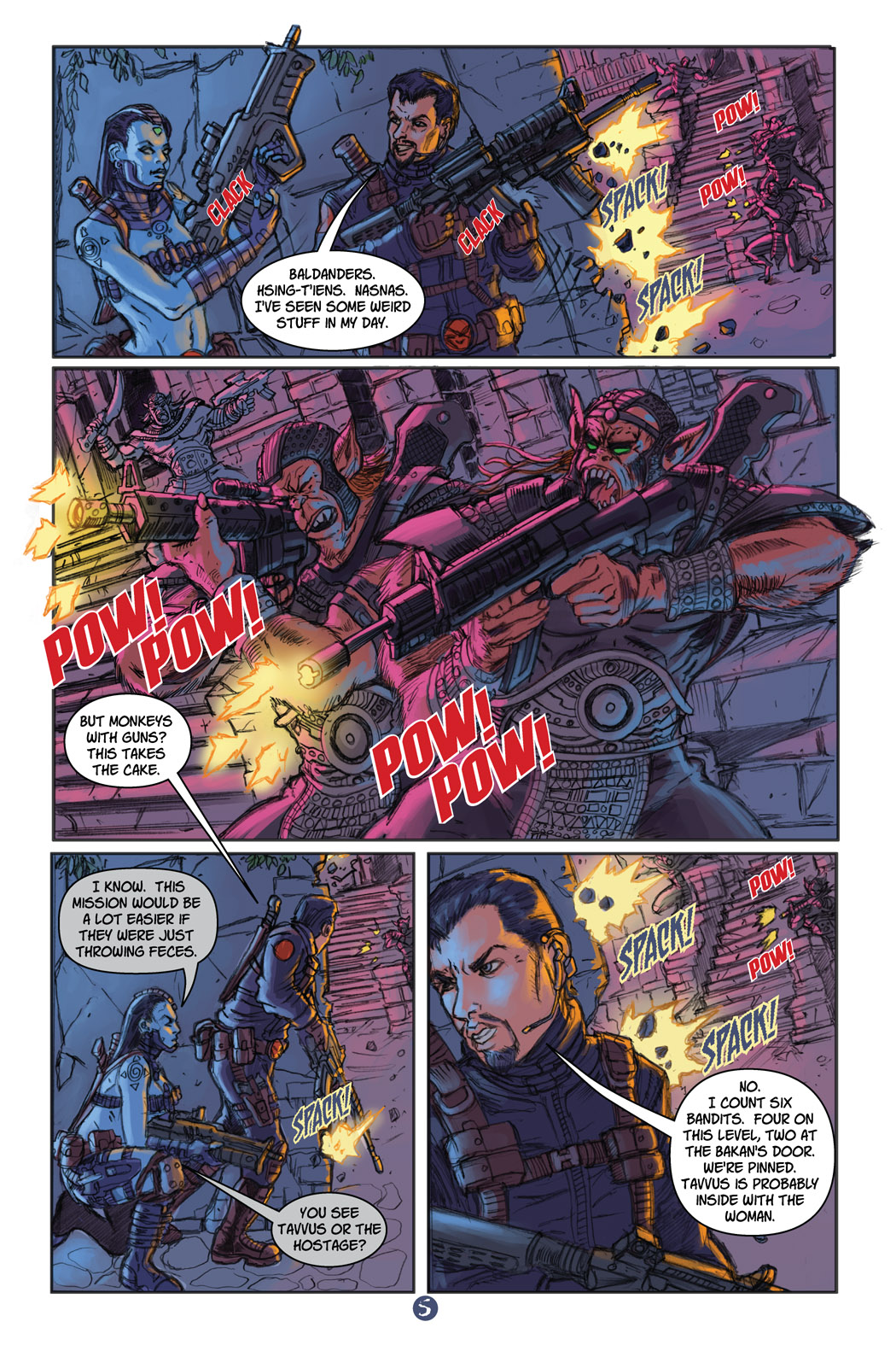 Z-Girl and the 4 Tigers Odyssey #1 panel from present day (2011)